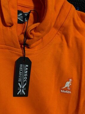 Kangol Orange Men's Hoodie Sweatshirt with Kangaroo Logo